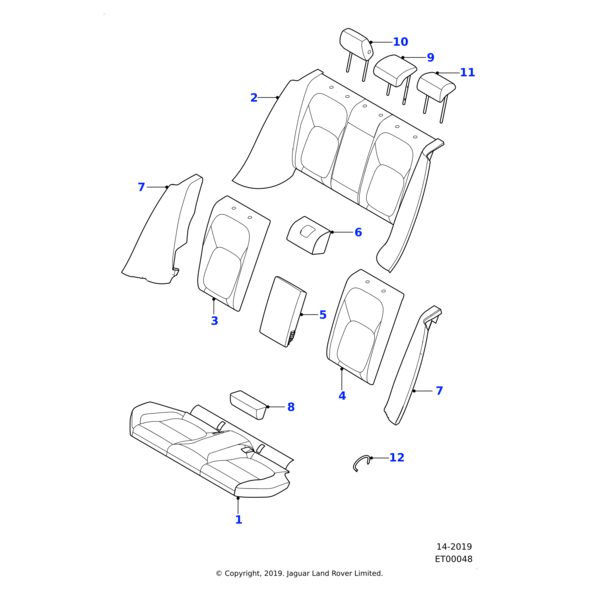 T4N25308QWX - Jaguar Squab cover