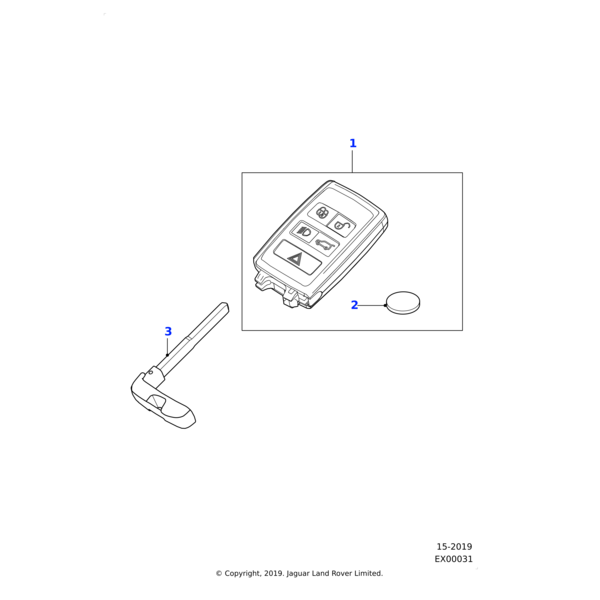 T2H45158 - Jaguar Key fob transmitter