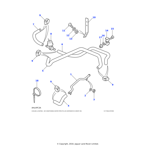 Land Rover Hose-heater return coolant