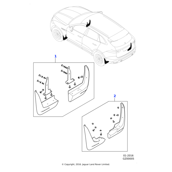 Mudflap Kit - Front, Pre 21MY