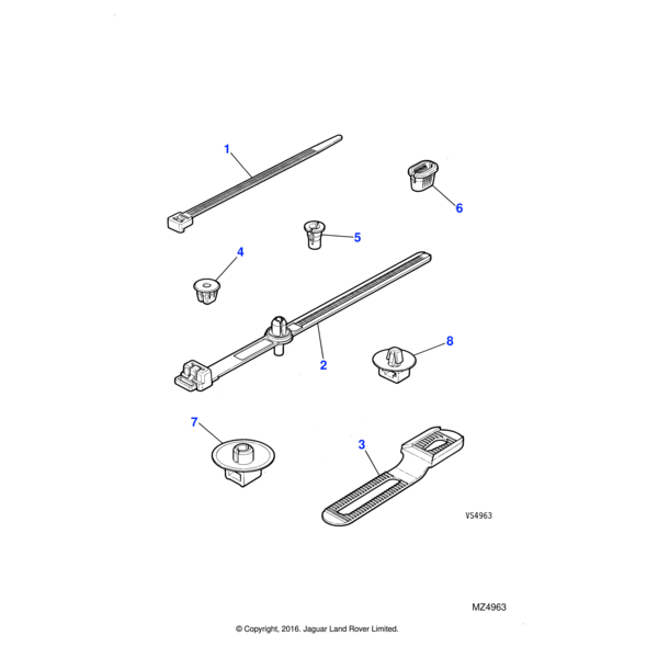 AAU3686J - Jaguar Tie strap and push-on fix