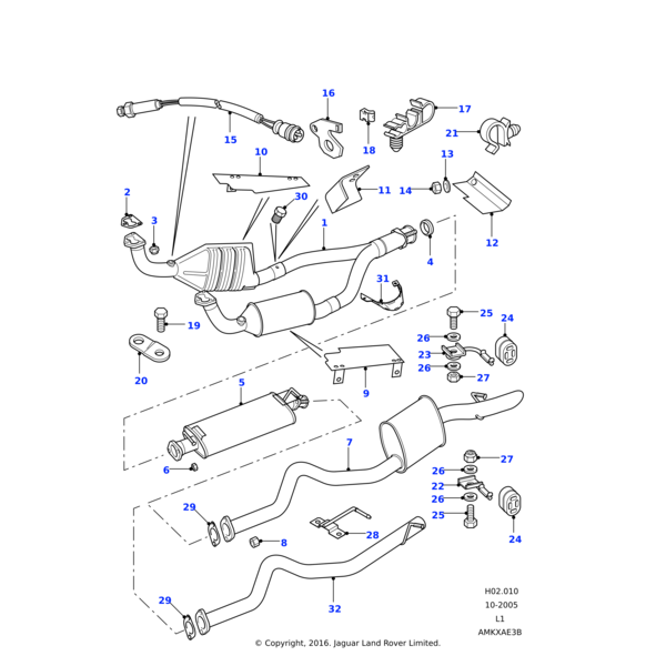 Land Rover Gasket exhaust system