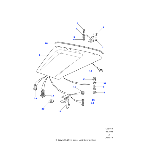 Land Rover Hinge assembly-bonnet
