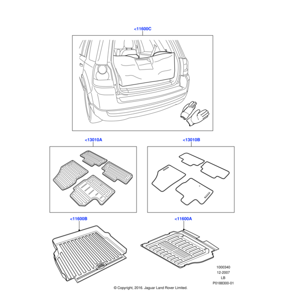 Luxury Carpet Mat Set - Ebony, RHD