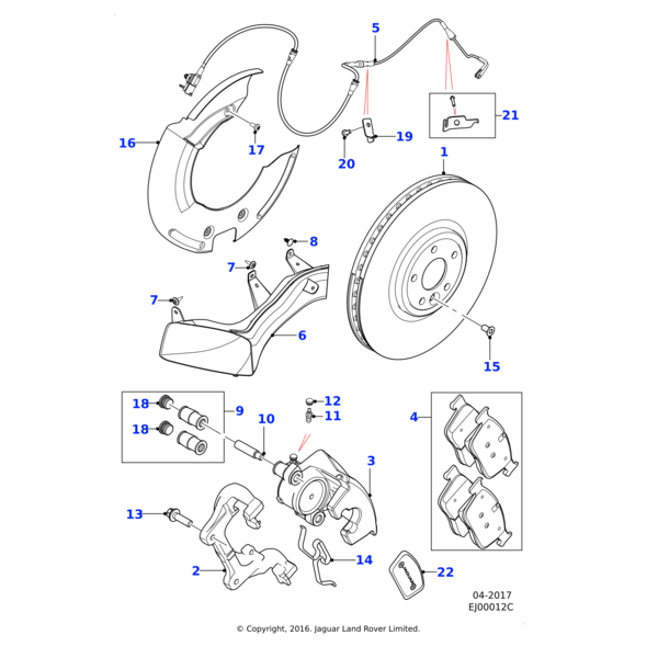 T4N9990 - Jaguar Brake cooling duct