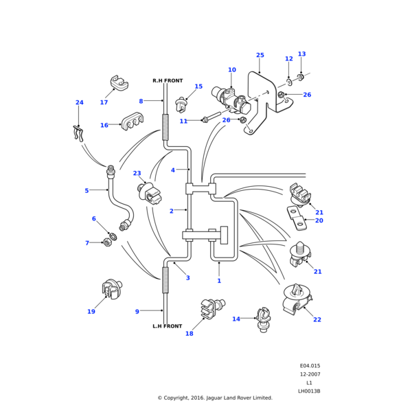 Land Rover Pipe assembly brake