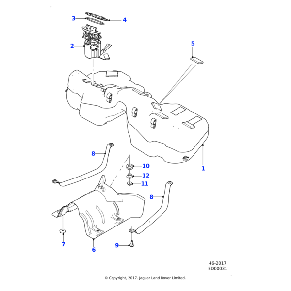 T4N4228 - Jaguar Fuel tank pad