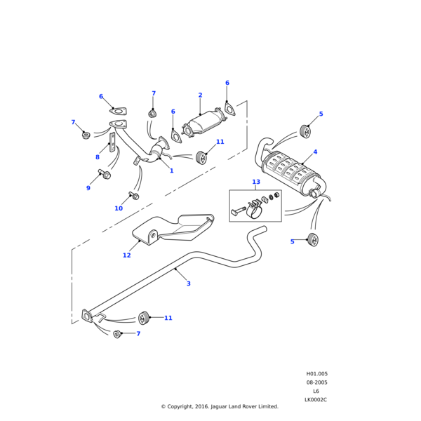 1096830 - Land Rover Clamp - Muffler Pipe To Branch