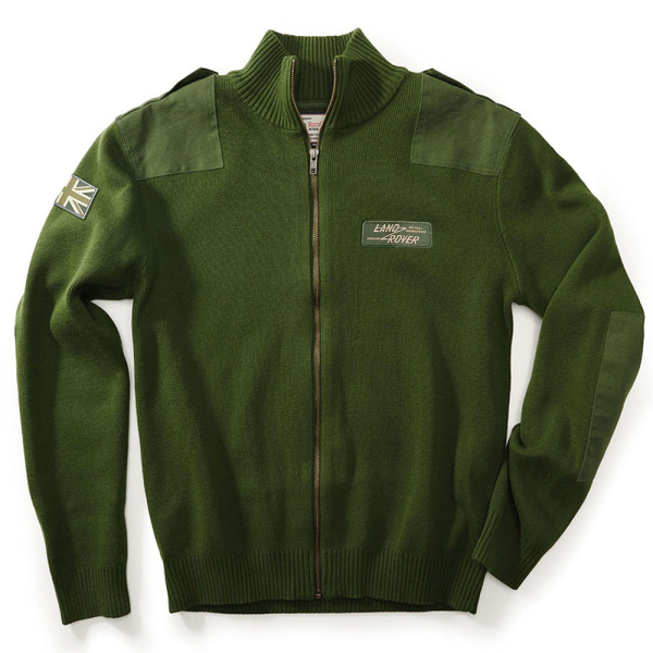 Land Rover Heritage Zip Up Cardigan Sweater - Olive