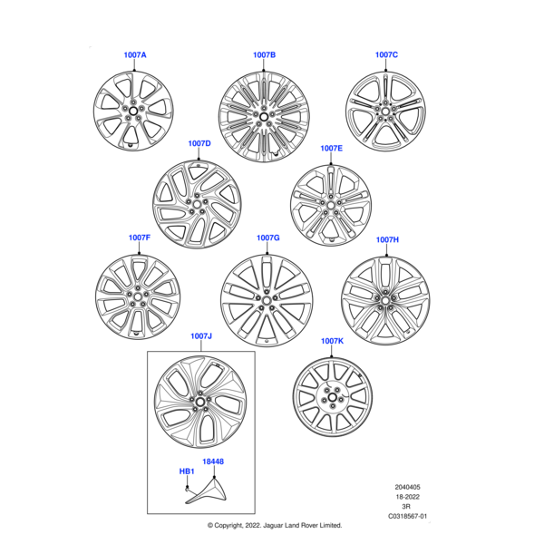 LR167475 - Land Rover 23&quot; Forged Style 5128, Dark Grey Gloss with Carbon Fibre inserts