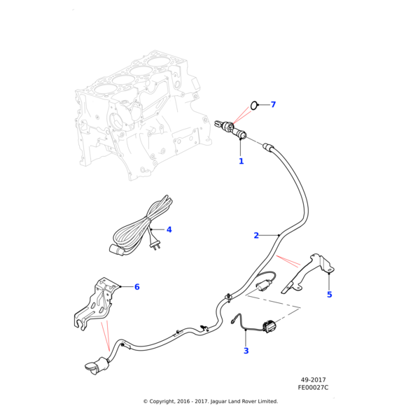 T4N32104 - Jaguar Block heater harness