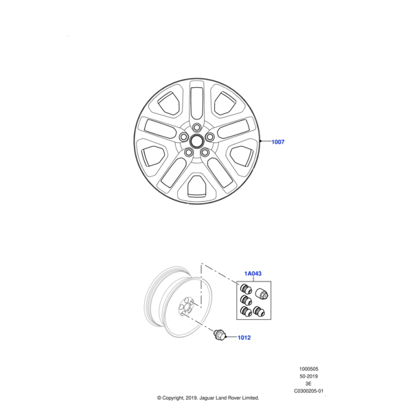 VPLEW0162 - Land Rover Black Locking Wheel Nut Set